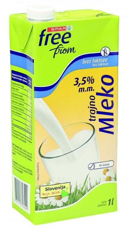 SPAR free from Trajno mlijeko 1 L - Akcija u trgovini Spar