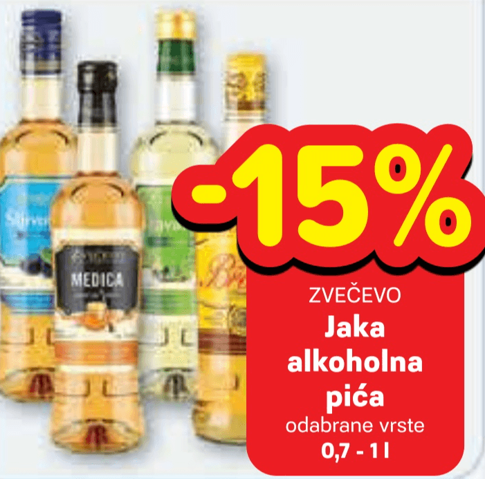 Jaka alkoholna pića 0,7 - 1 l Zvečevo - Akcija u trgovini Plodine