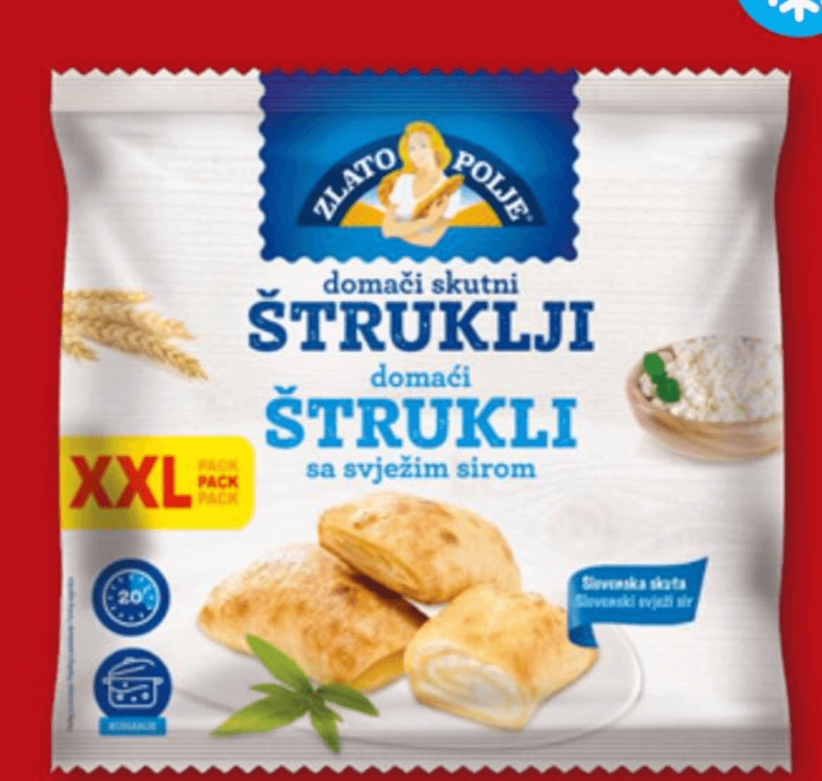 Štruklji sa svježim sirom XXL 1,2 kg Zlato polje - Akcija u trgovini Spar