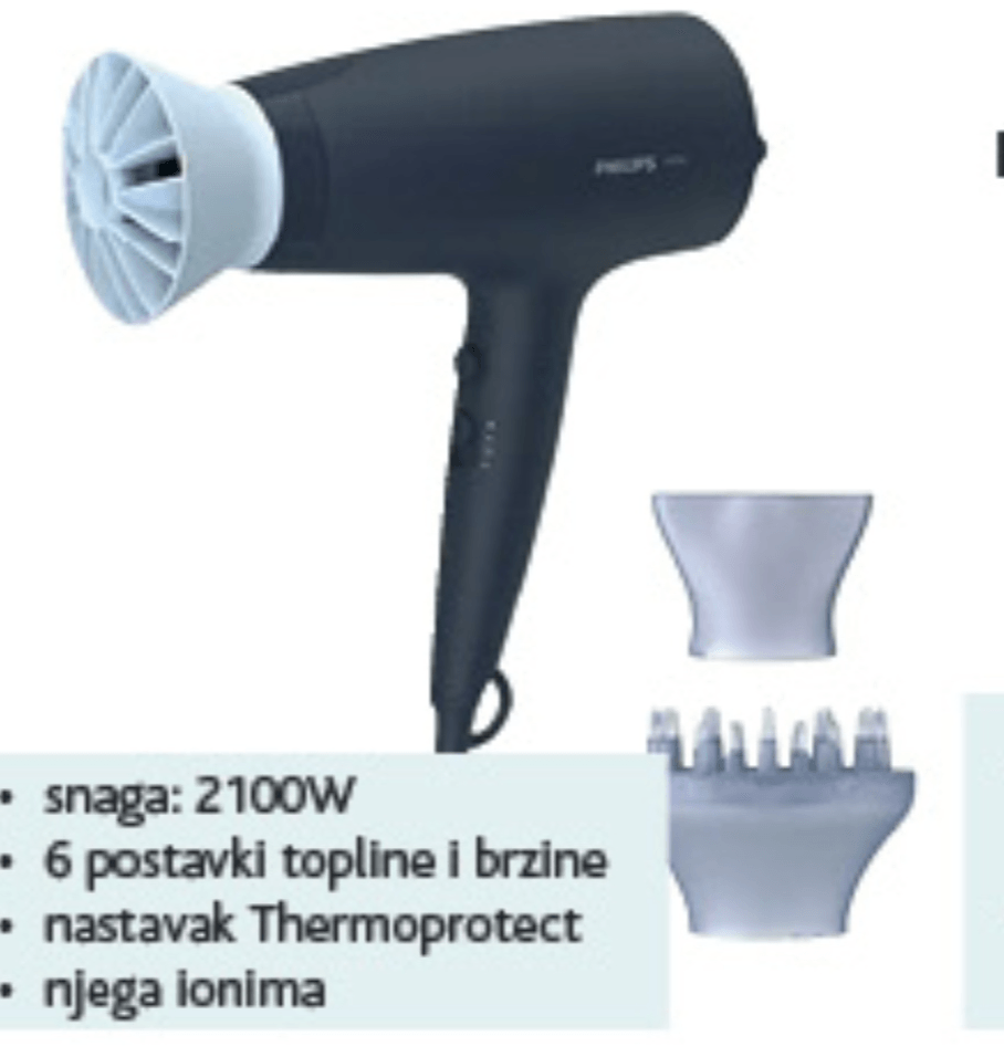 Philips sušilo za kosu 1 kom - Akcija u trgovini Konzum