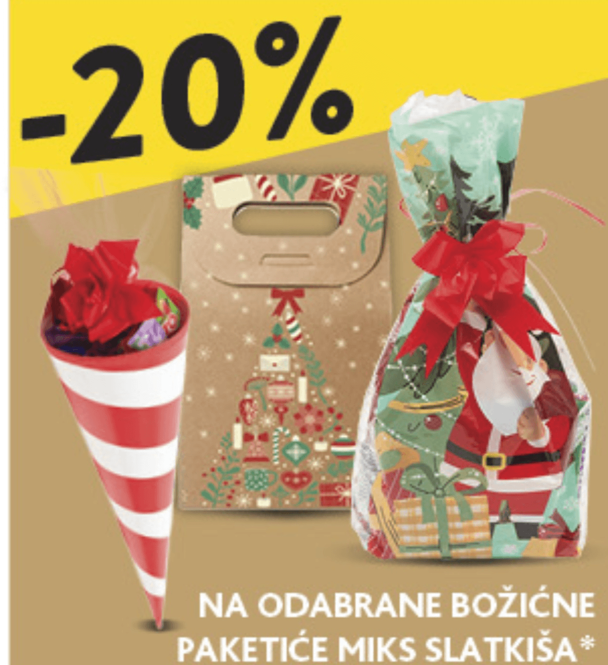 Božićni paketići miks slatkiša - Akcija u trgovini Konzum