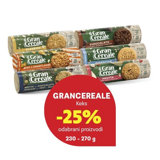 Odabrani asortiman keksa Grancereale - Akcija u trgovini Ribola