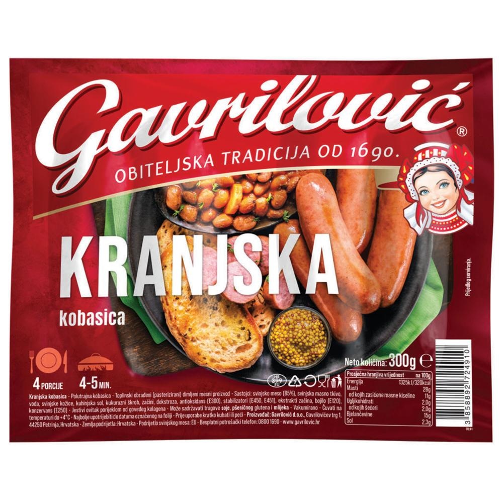 Gavrilović Kranjska kobasica 300 g - Akcija u trgovini Studenac