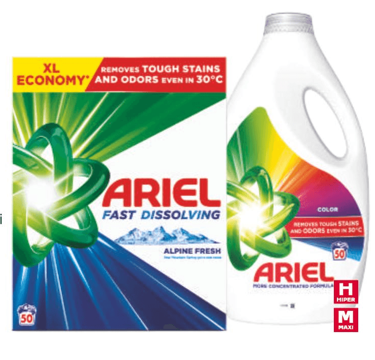 Deterdžent za pranje rublja Ariel 5.5 kg ili 70/1 - Akcija u trgovini Spar