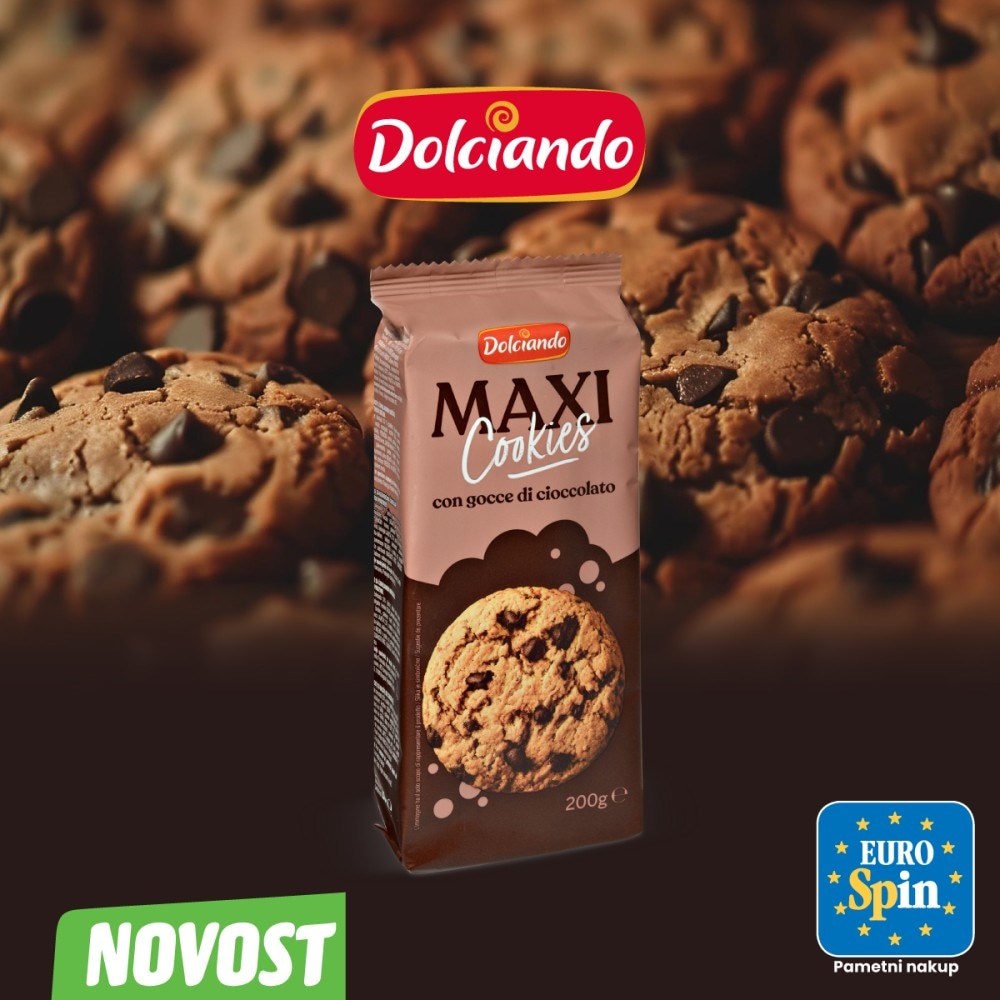 Dolciando keks Cookies Big kapljice čokolade 200 g - Akcija u trgovini Eurospin