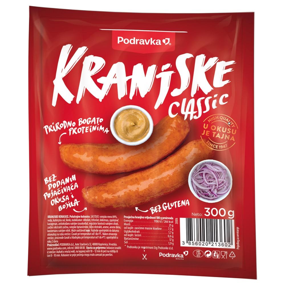 Kranjska kobasica Podravka 300 g - Akcija u trgovini KTC