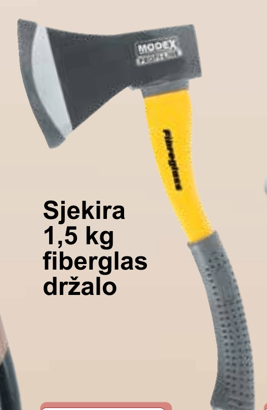 Sjekira fiberglas držalo 1,5 kg MODEX - Akcija u trgovini KTC