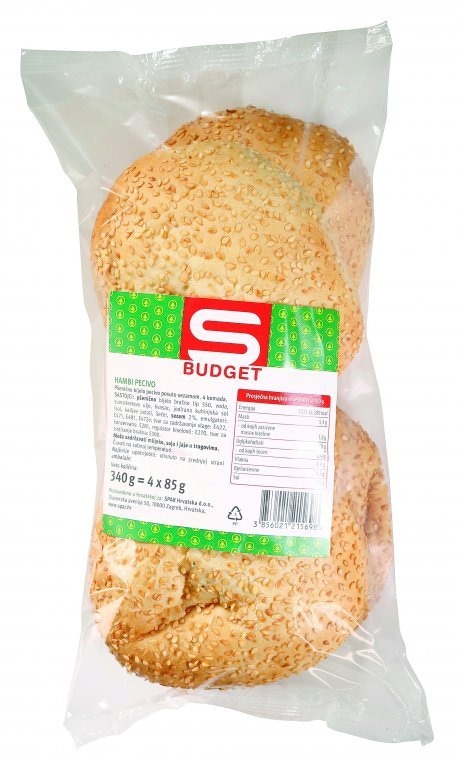 S Budget pecivo Hambi 340 g Akcija u trgovini Spar