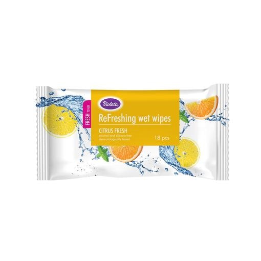 Vlažne maramice Violeta fresh citrus 18 kom - Akcija u trgovini Bakmaz