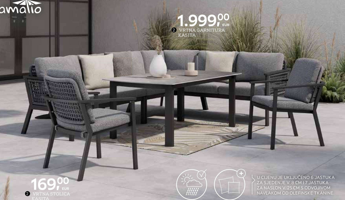 Vrtna garnitura Kasita amalio - Akcija u trgovini Lesnina