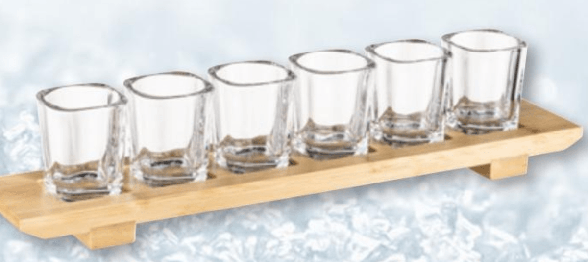 Čašice za rakiju na bambusovom pladnju 7-dijelni - Akcija u trgovini Interspar