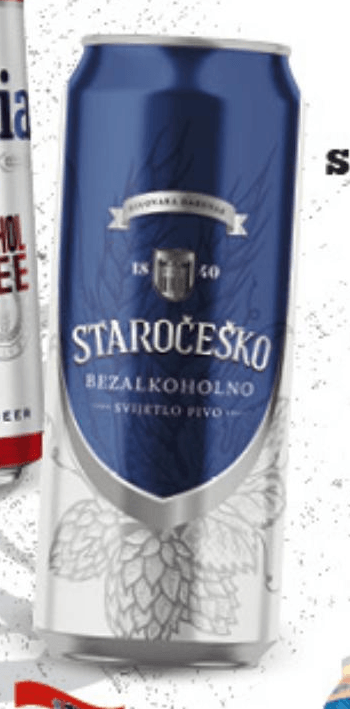 Staročeško pivo bezalkoholno 0,0%, svijetlo 0,5l Akcija u trgovini Konzum