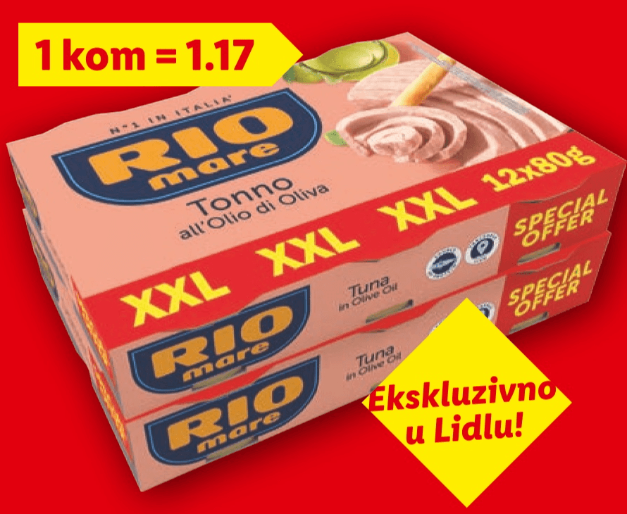 RIO MARE Tuna u maslinovom ulju 12 x 80 g - Akcija u trgovini Lidl