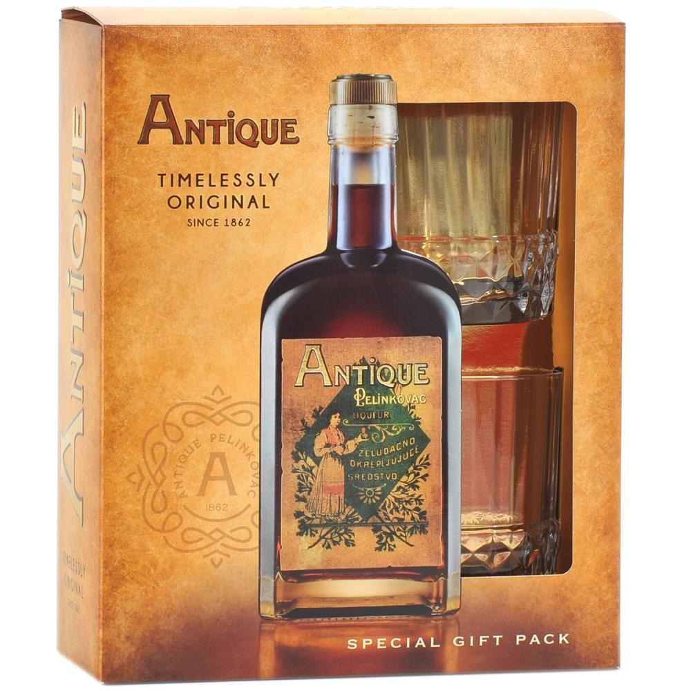 Antique Pelinkovac Lux 0,7 l + 2 čaše - Akcija u trgovini Plodine
