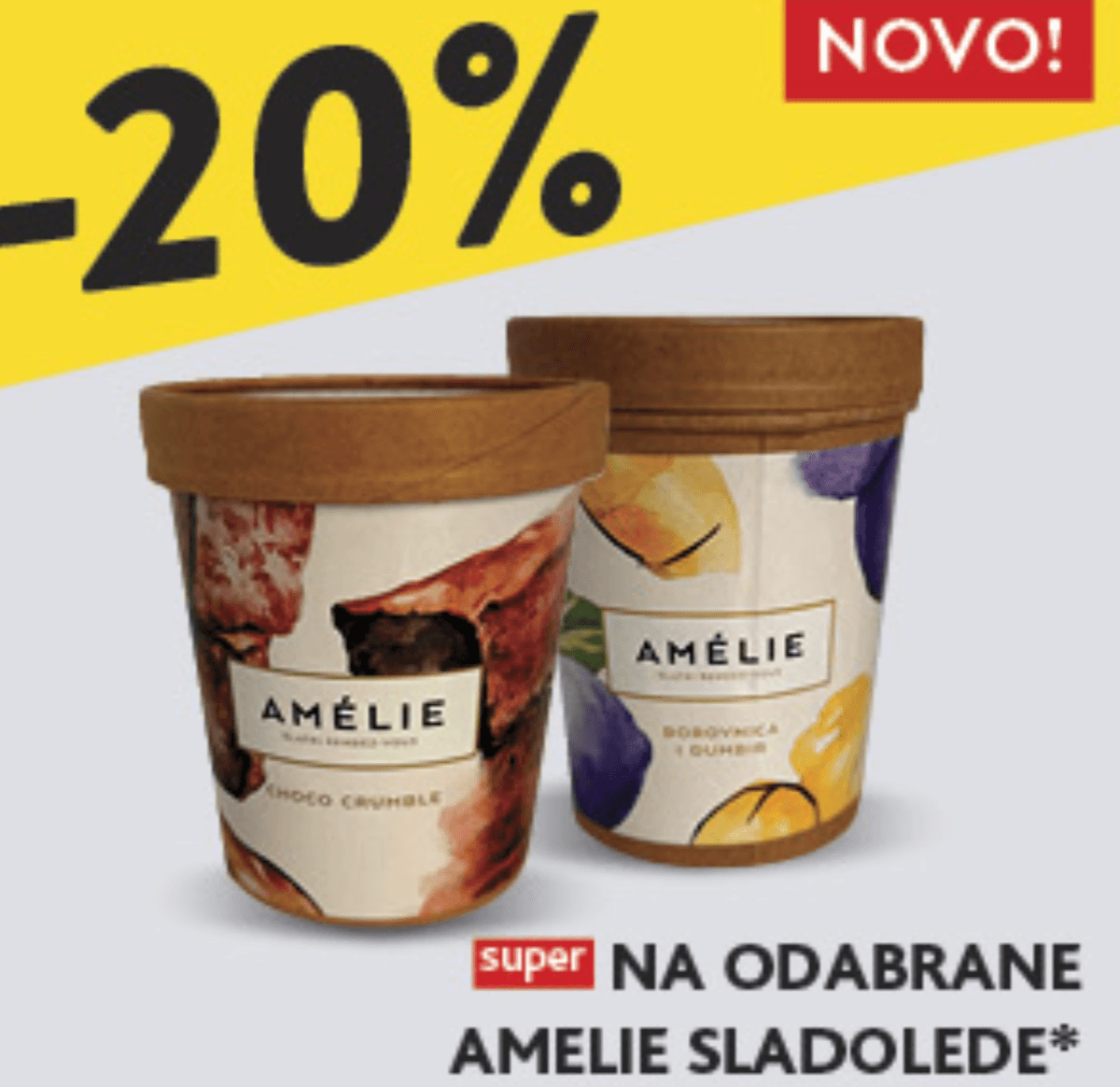 Odabrani Amelie sladoledi - Akcija u trgovini Konzum