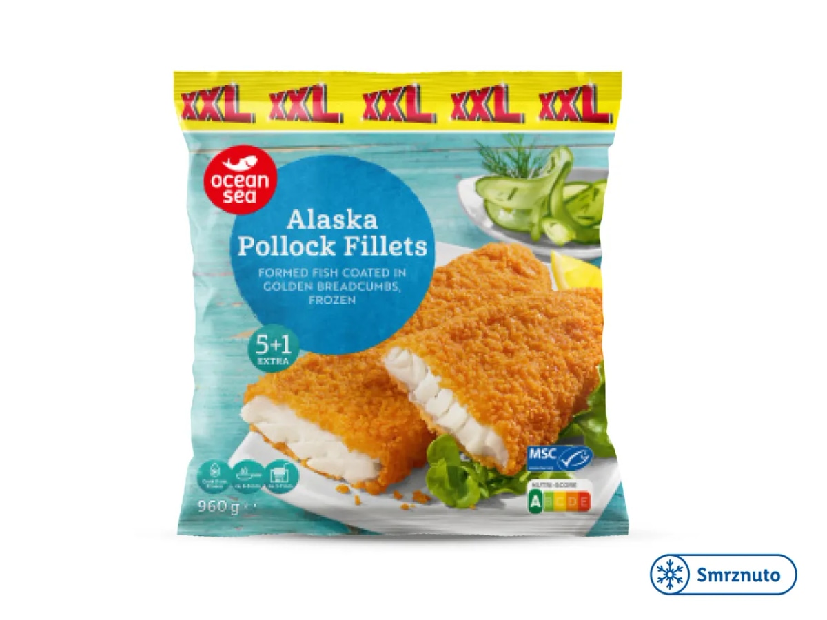 OCEAN SEA Panirani filet aljaške kolje XXL 960 g - Akcija u trgovini Lidl