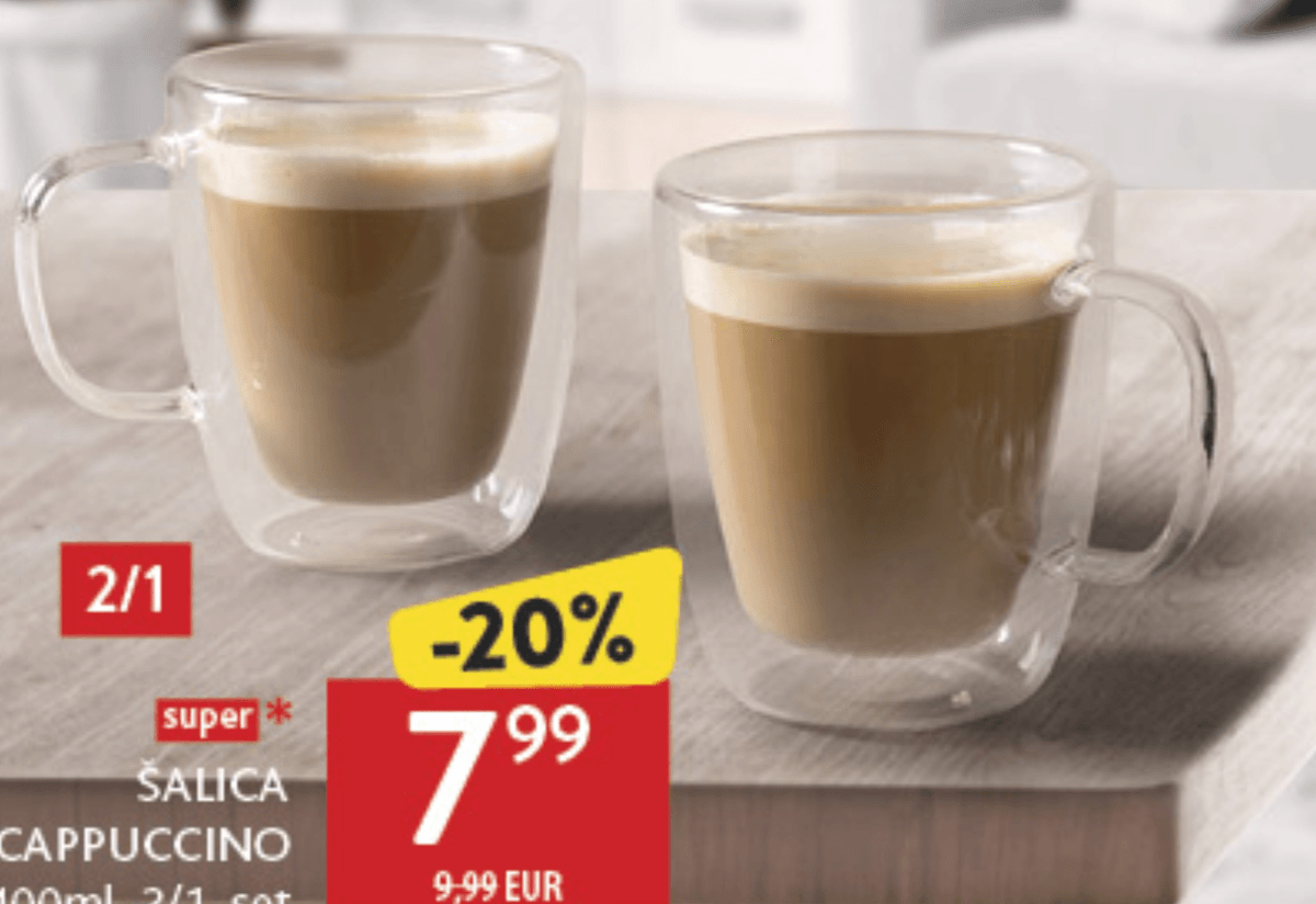 Šalica za cappuccino 400ml, 2/1, set - Akcija u trgovini Konzum