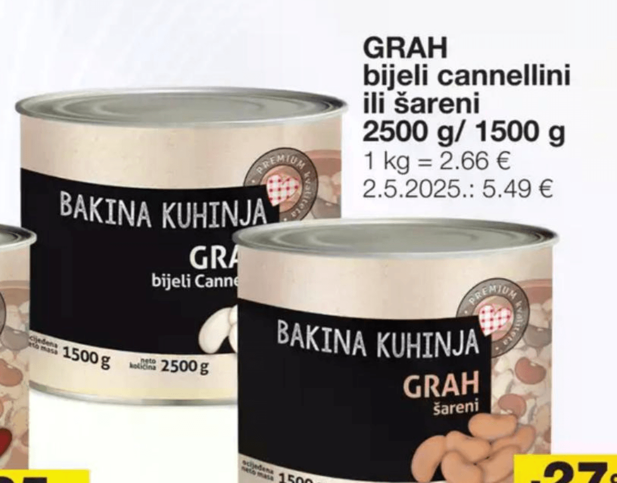 Grah šareni ili bijeli Cannellini 2500 g/ 1500 g Bakina kuhinja - Akcija u trgovini Stanić Diskont