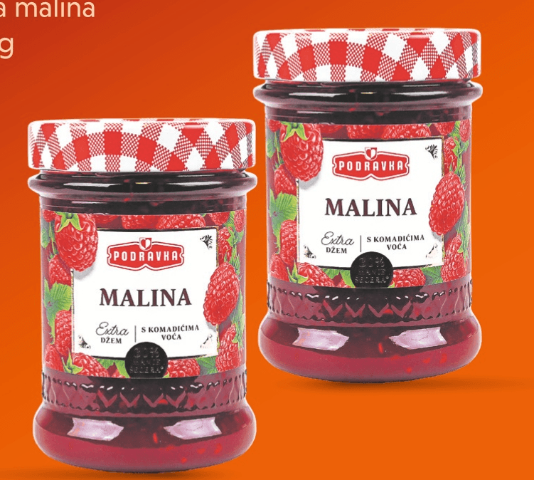 Podravka Džem extra malina 320 g - Akcija u trgovini Studenac
