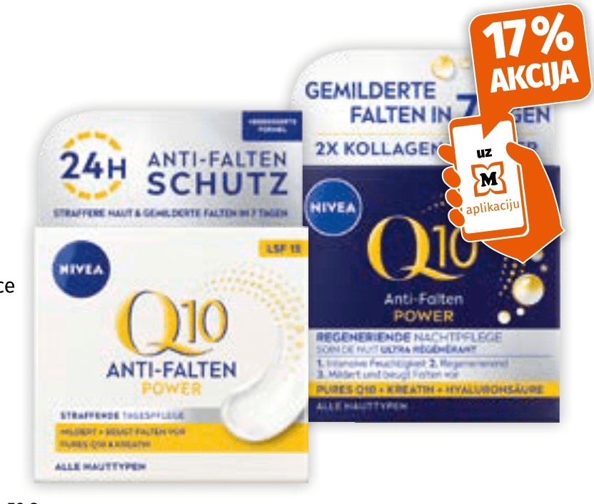 Nivea Q10 Anti-Falten power dnevna ili noćna krema za lice 50 ml Akcija u trgovini Mueller