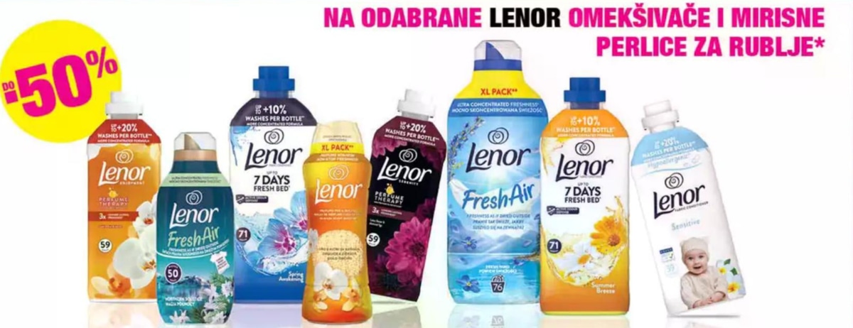 Odabrani Lenor omekšivači i mirisne perlice za rublje - Akcija u trgovini Bipa
