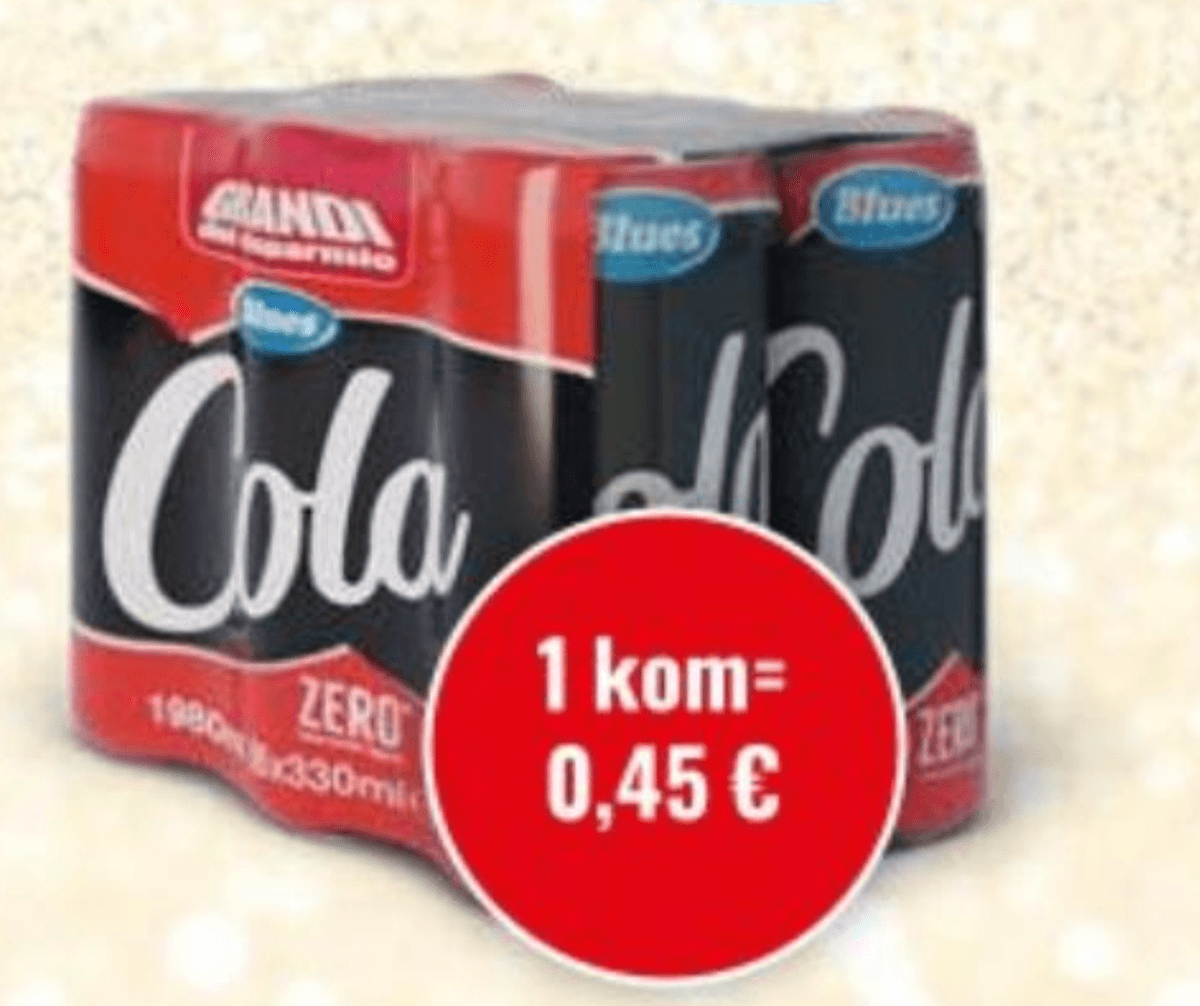 Gazirano piće Cola Zero 6 x 330 ml Blues - Akcija u trgovini Eurospin