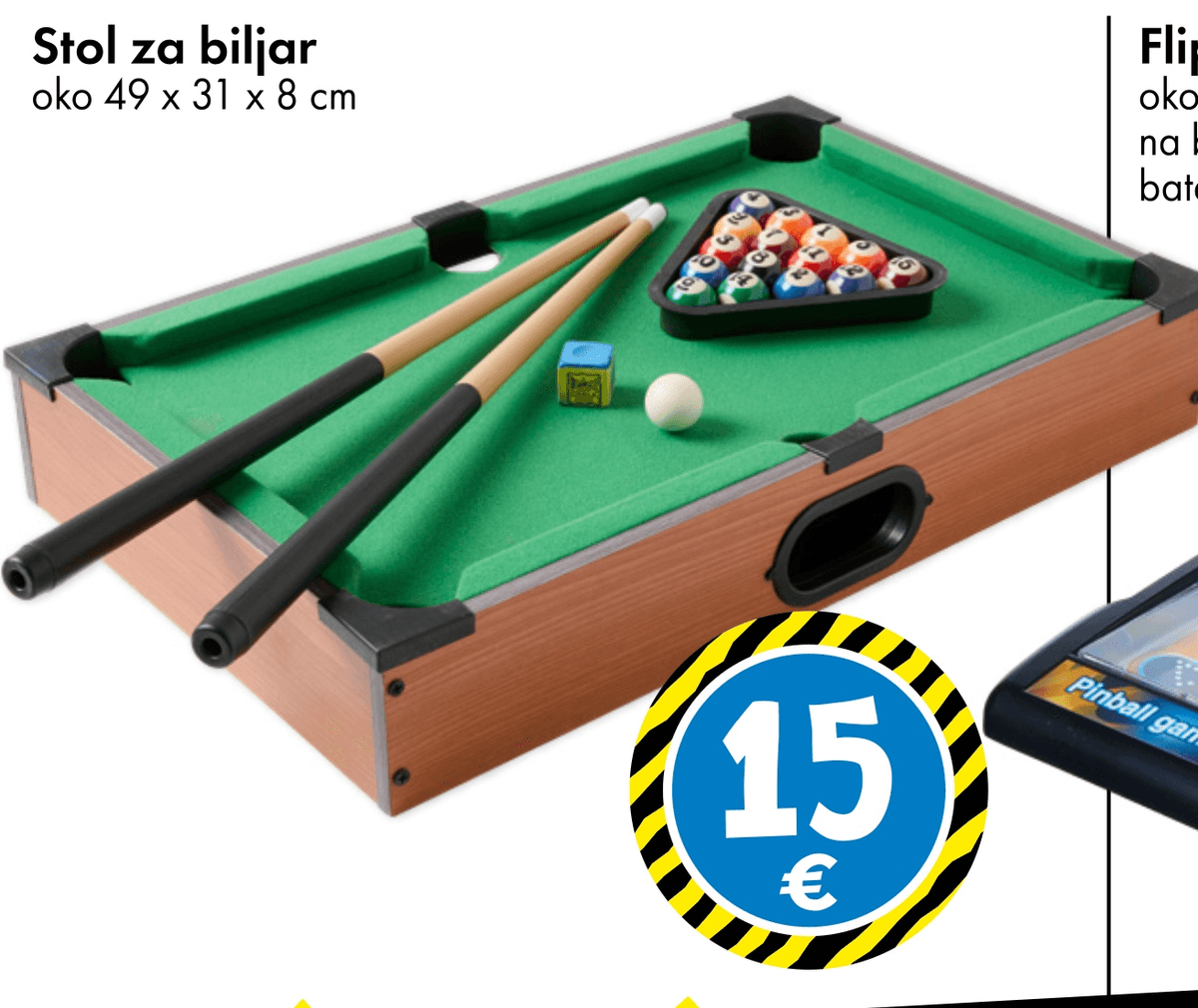 Stol za biljar oko 49 x 31 x 8 cm - Akcija u trgovini Tedi