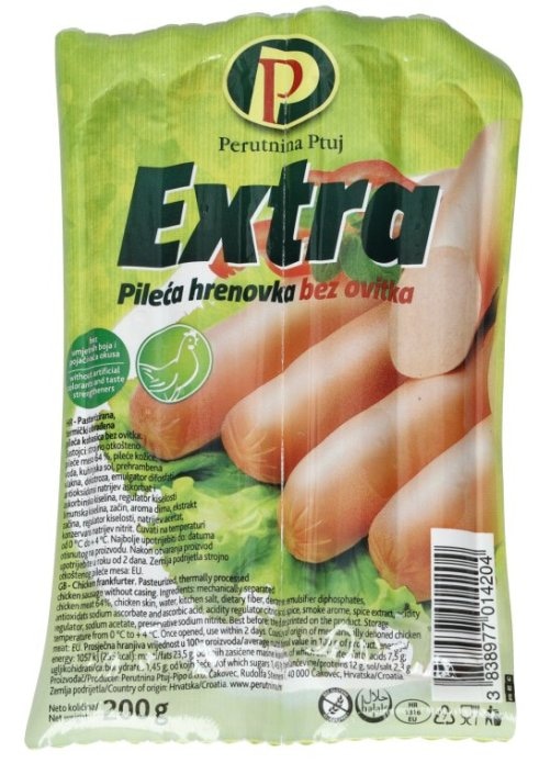 Hrenovke Perutnina Ptuj Extra 200 g - Akcija u trgovini Boso