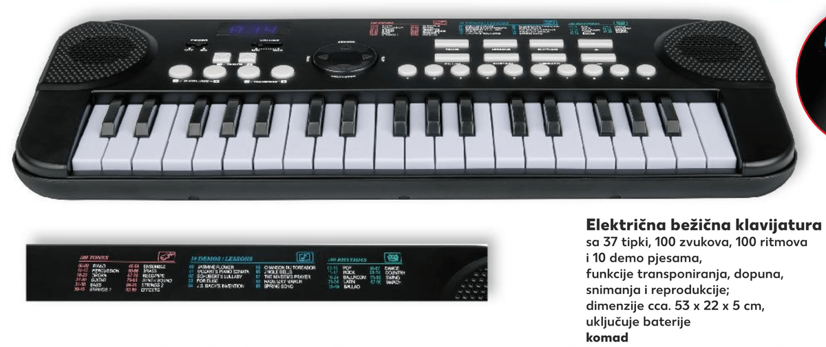 Električna bežična klavijatura 1 kom - Akcija u trgovini Kaufland