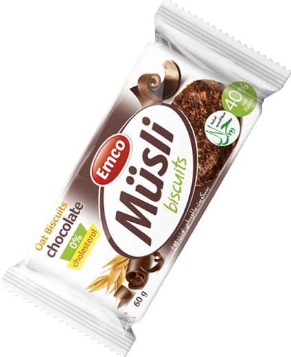 Keksi muesli čokoladni, borovnica i brusnica 60 g Emco - Akcija u trgovini NTL