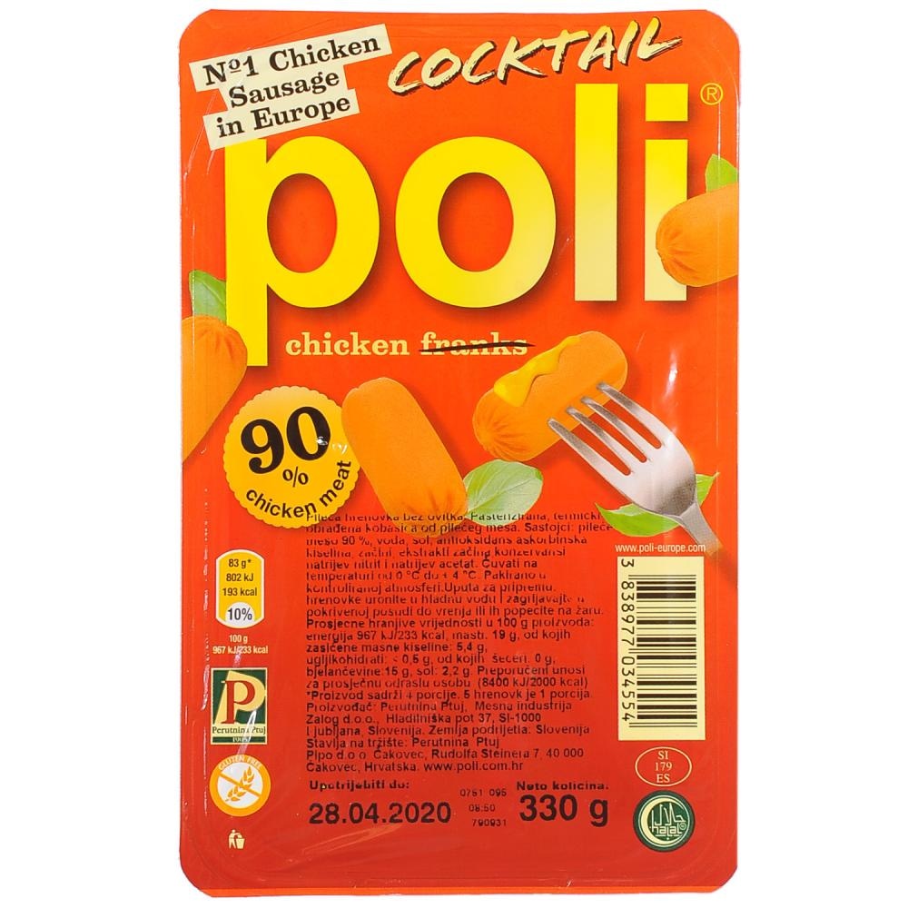 POLI Cocktail Pileća hrenovka 330 g - Akcija u trgovini Ribola