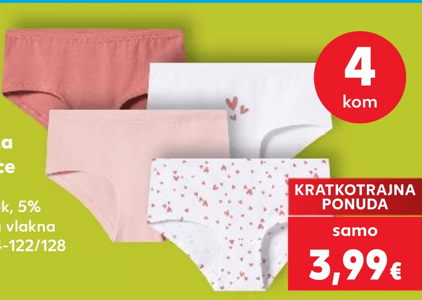 Gaćice za djevojčice 4 kom Lupilu - Akcija u trgovini Kaufland