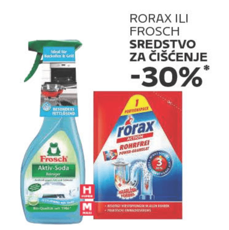 Rorax ili Frosch Sredstvo za čišćenje Rorax, Frosch - Akcija u trgovini Tommy