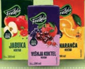 Sok jabuka, višnja 200 ml Frudela Akcija u trgovini NTL