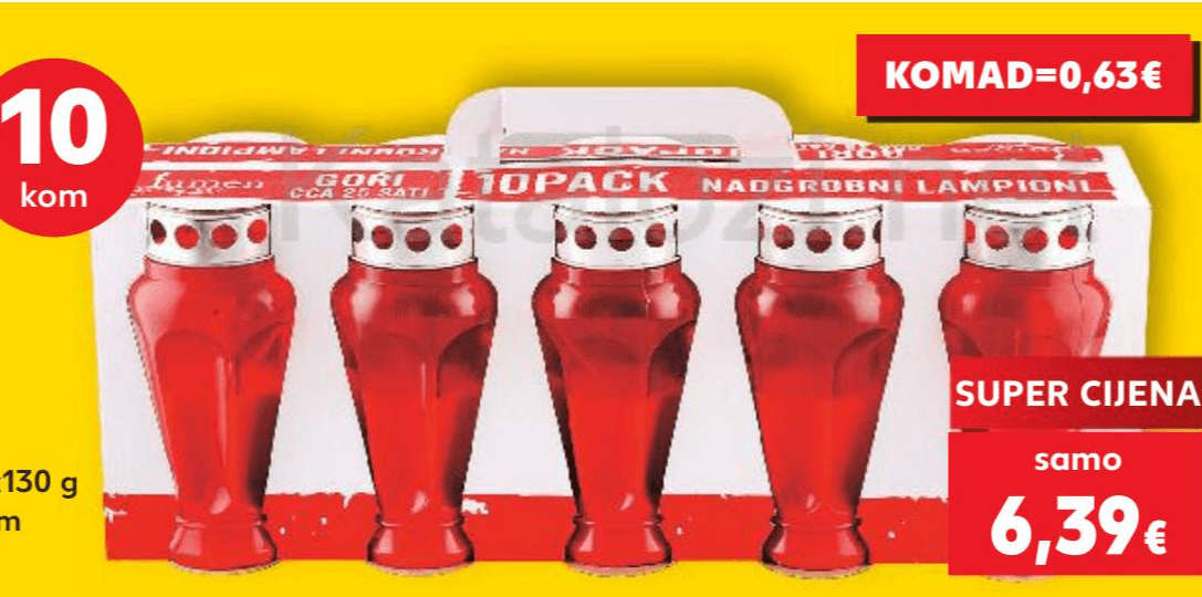 Nadgrobni lampion 10 x 130 g Akcija u trgovini Kaufland
