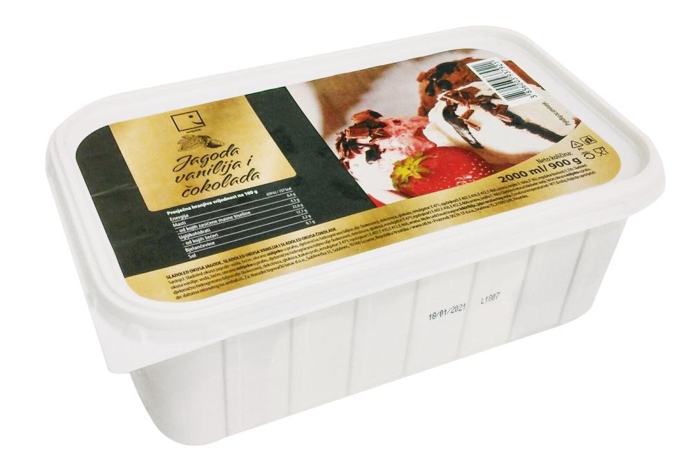 Sladoled čokolada vanilija jagoda 2 L Smiješak - Akcija u trgovini NTL