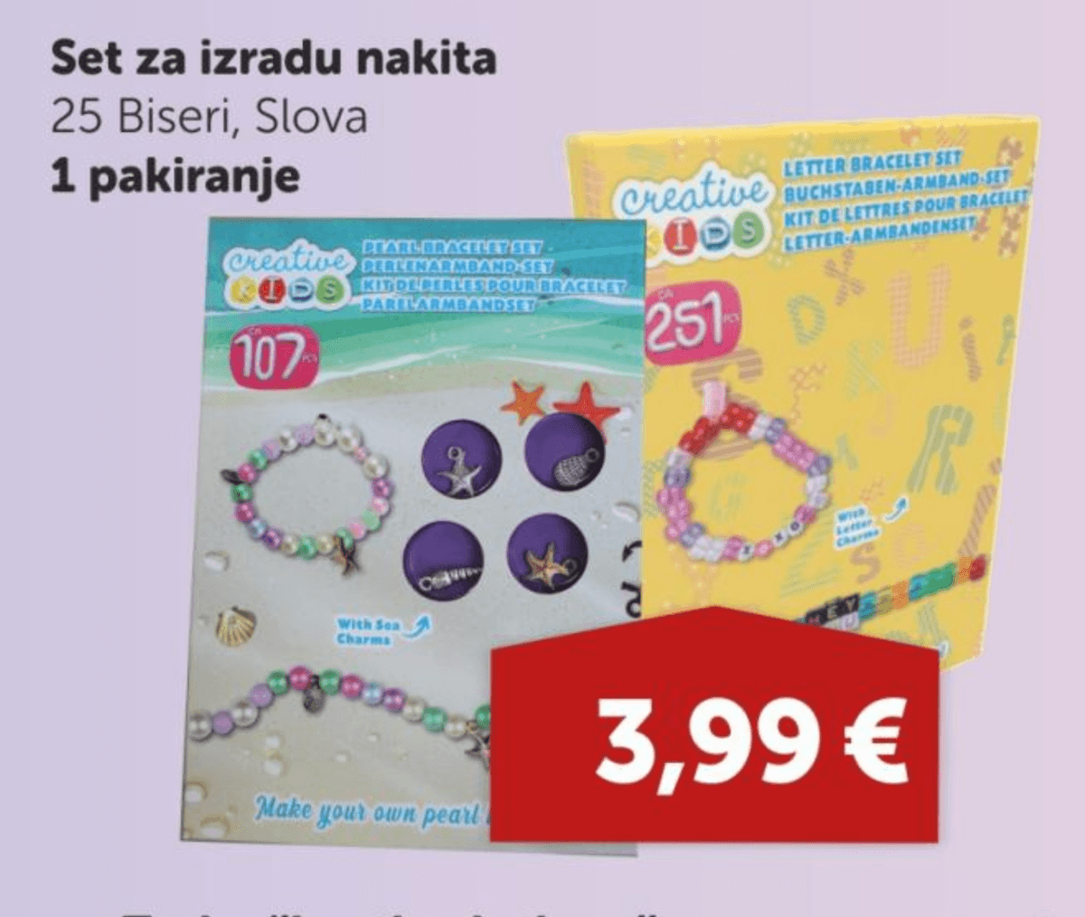 Set za izradu nakita 1 pakiranje Creative - Akcija u trgovini Boso