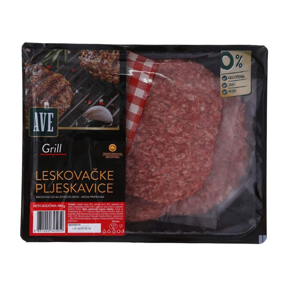 AVE Leskovačka pljeskavica 480g - Akcija u trgovini Konzum