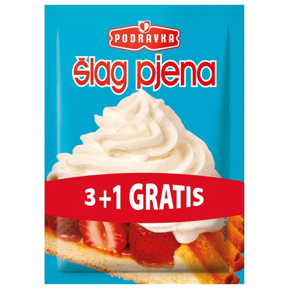 Podravka šlag pjena s mlijekom 3+1 gratis (4 x 36 g) Akcija u trgovini KTC