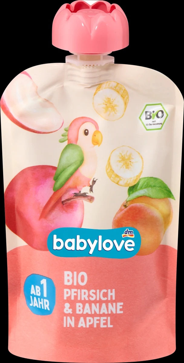babylove EKO kašica breskva, banana i jabuka 100g - Akcija u trgovini Dm