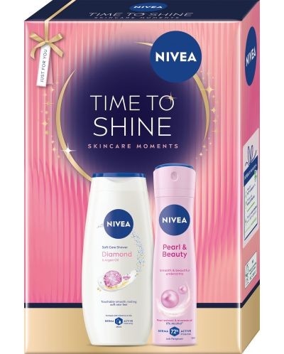 Nivea Time to Shine Set gel za tuširanje, 250ml + dezodorans, 150ml Akcija u trgovini Konzum