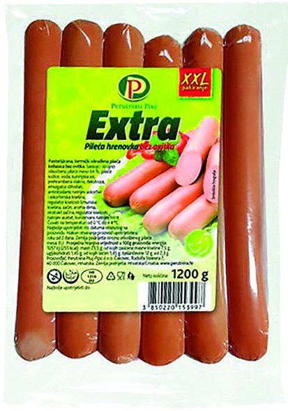 Perutnina Ptuj Ekstra pileće kobasice XXL 1200 g - Akcija u trgovini Lidl