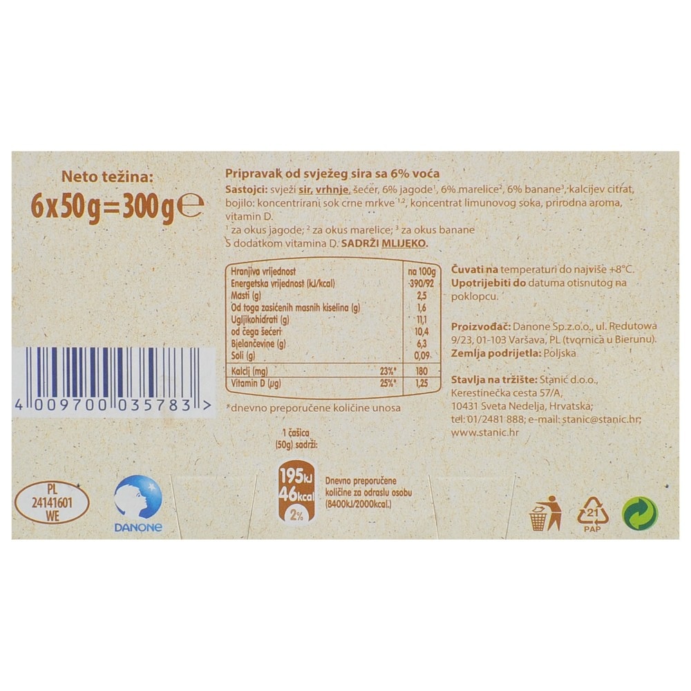 Danonino desert od svježeg sira 6x50g Akcija u trgovini Konzum
