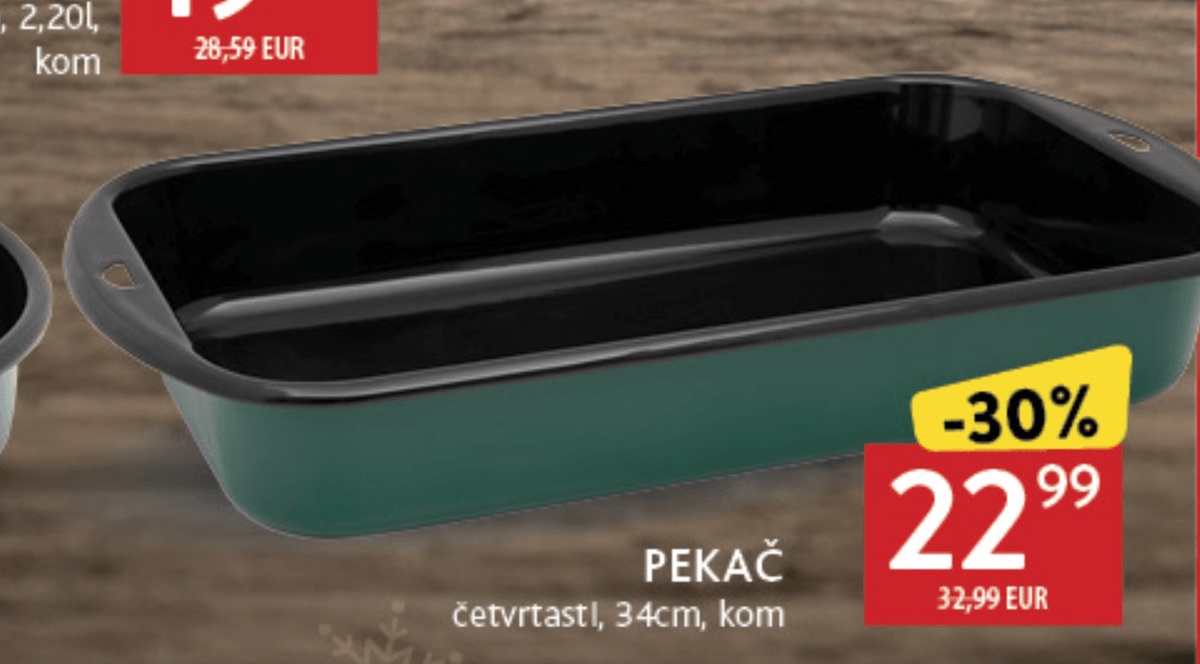PEKAČ četvrtastl 34cm, kom METALAC - Akcija u trgovini Konzum