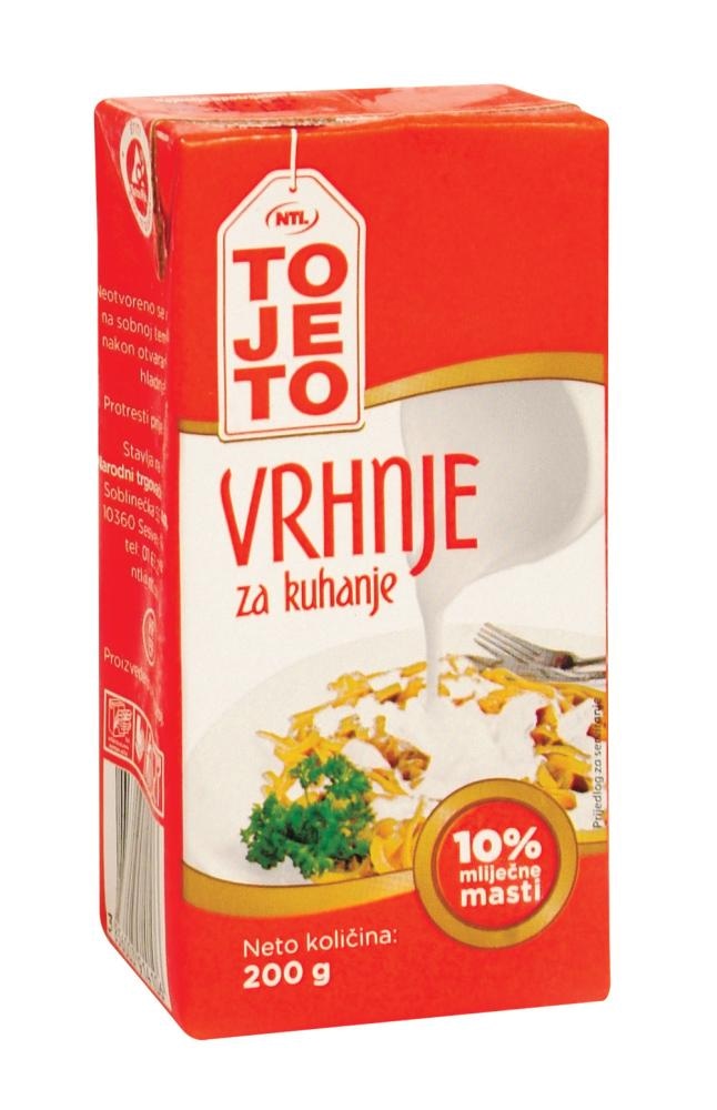 Vrhnje ToJeTo 200 g - Akcija u trgovini Boso