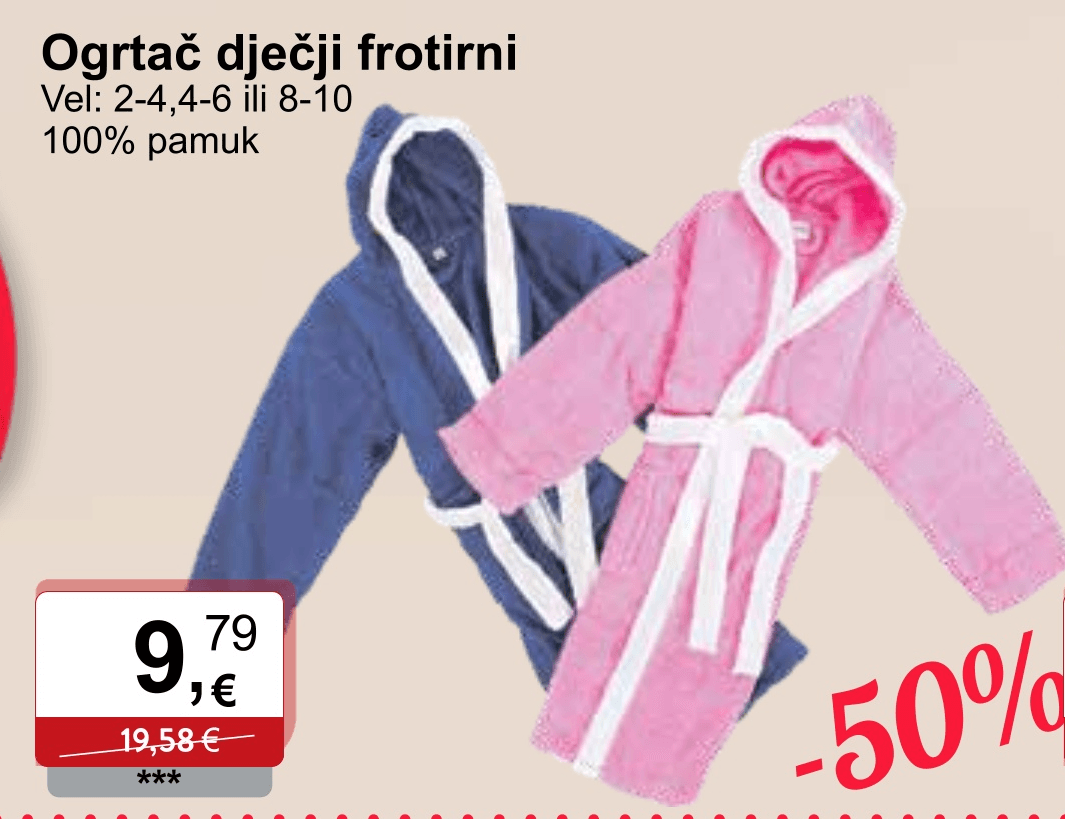 Ogrtač dječji frotirni - Akcija u trgovini KTC