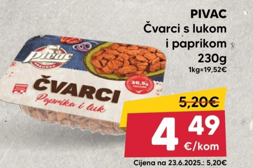Pivac Čvarci s lukom i paprikom 230g - Akcija u trgovini Pivac