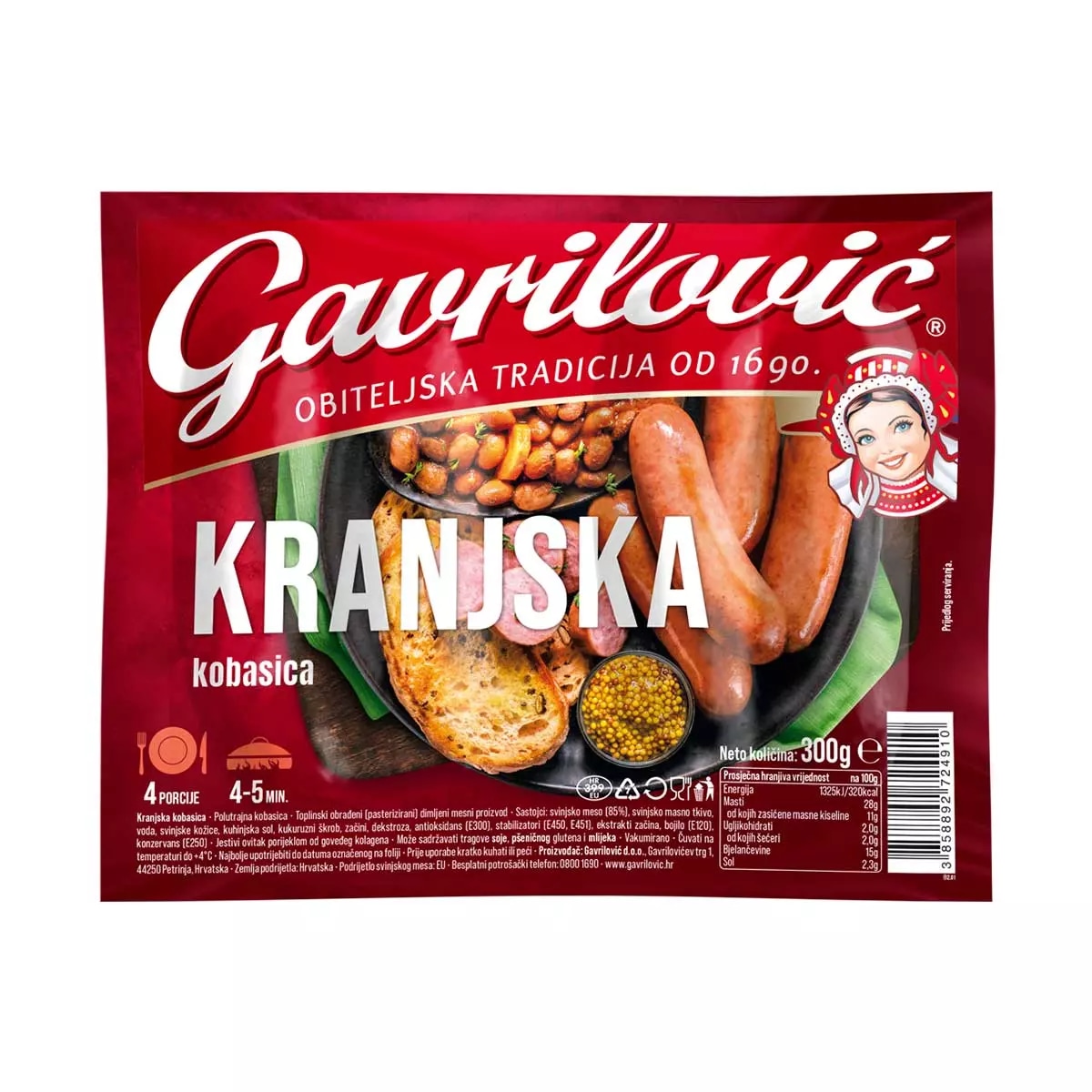 Kranjska kobasica ili hrenovke Gavrilović odabrane vrste, od 200 g do 300 g - Akcija u trgovini Spar