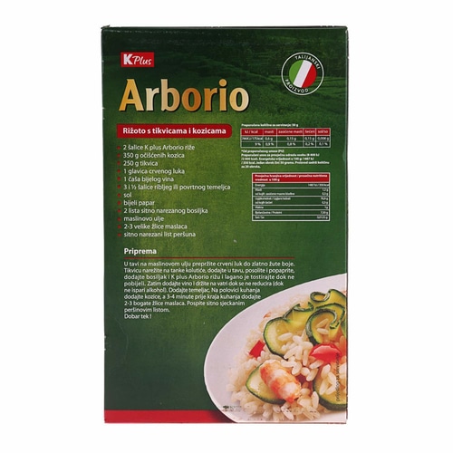 K Plus riža Arborio 1 kg Akcija u trgovini Konzum