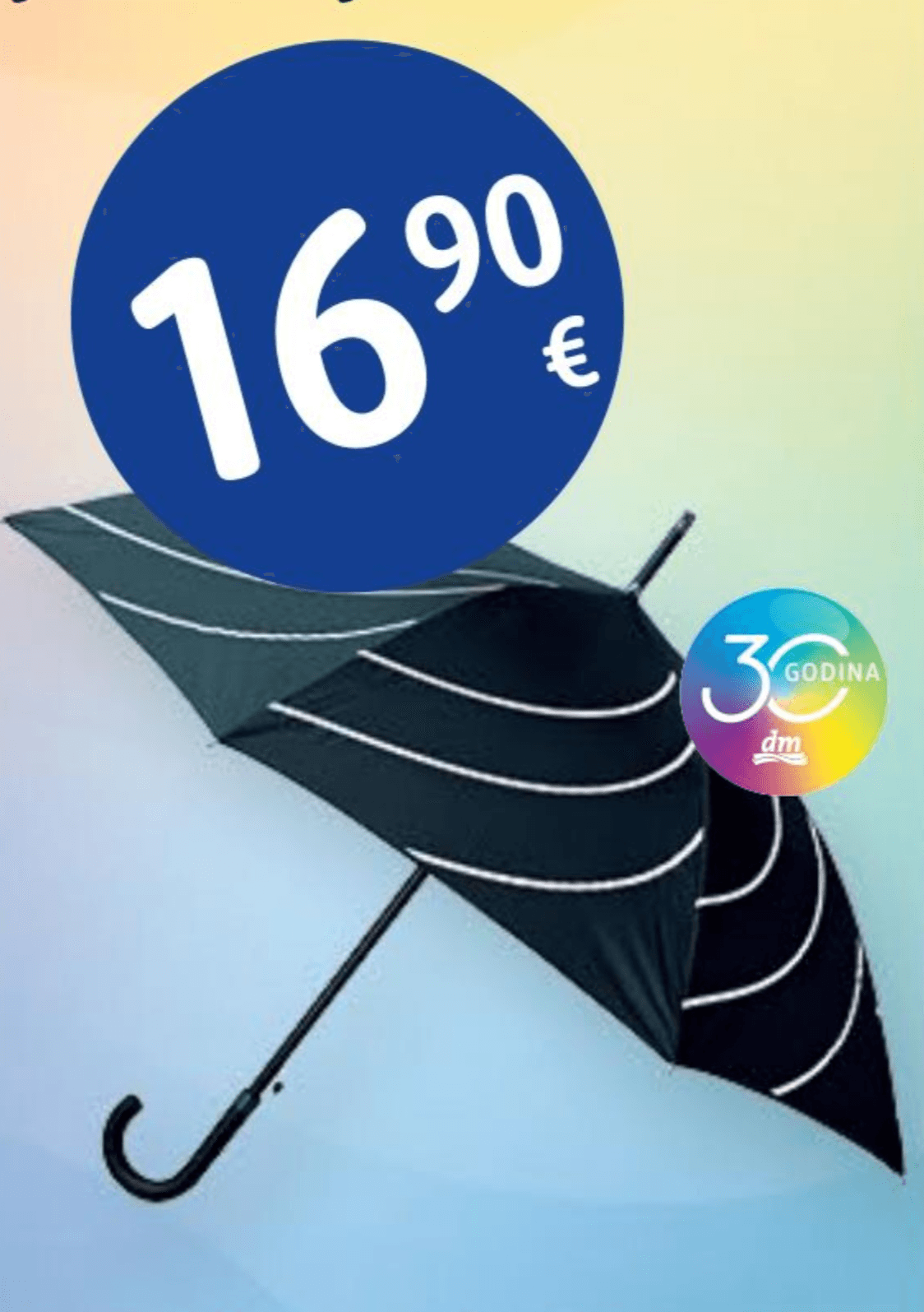 Kišobran u bojama jubileja - Akcija u trgovini Dm